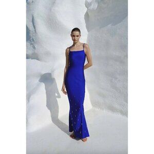 Baobab Cale Beaded Maxi Dress Cassiopea Blue Purple Womens Size Small